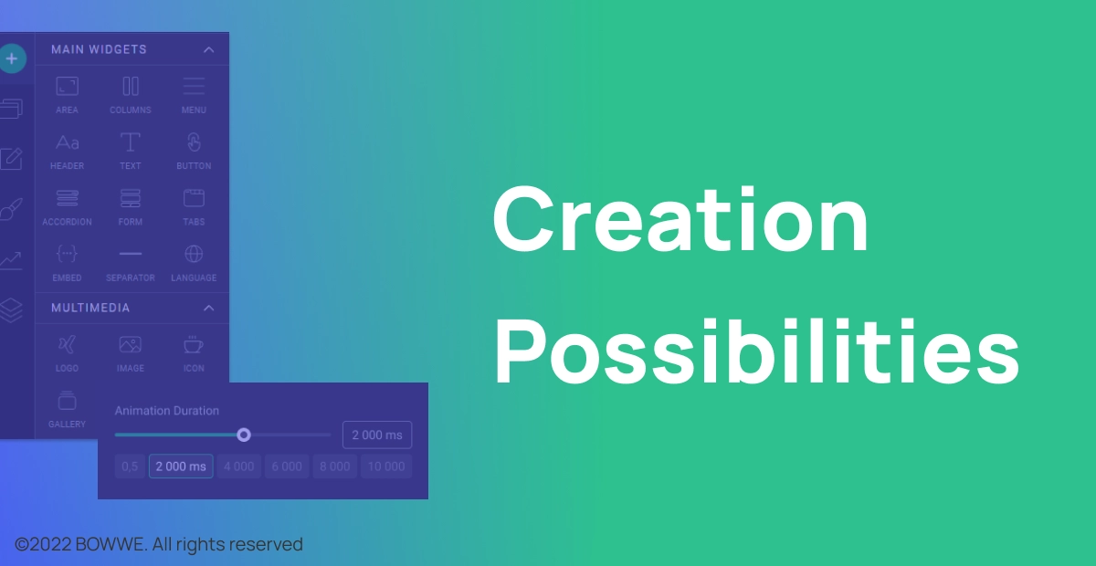 BOWWE vs. Webflow - Possibilités de créations
