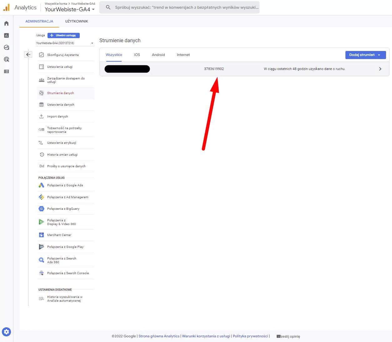 Google Analytics 4 data streams