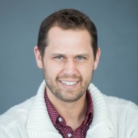 middle-age man in blue shirt