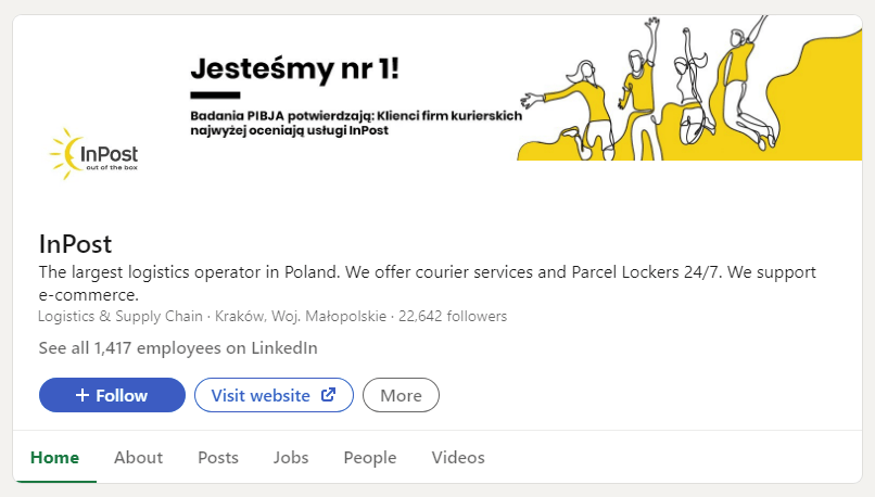 InPost-Profil auf LinkedIn