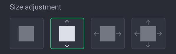 BOWWE image size adjustment panel