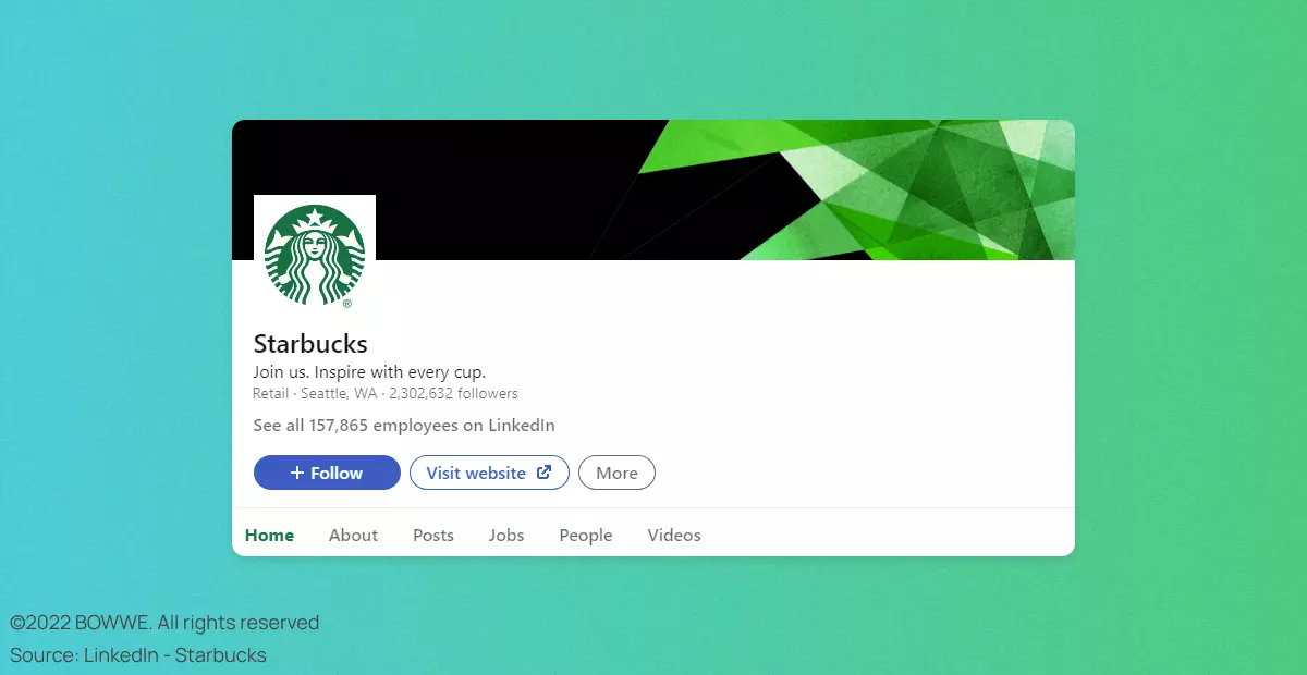 Starbucks profile on LinkedIn